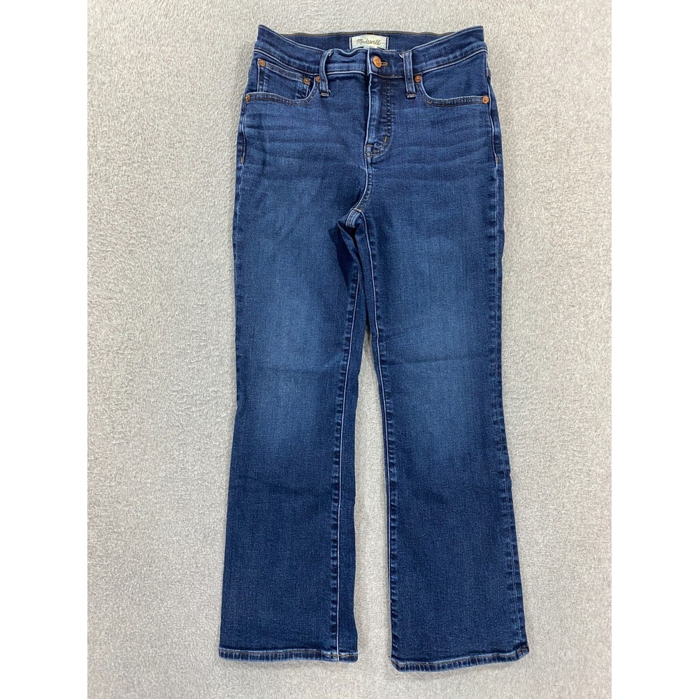 Madewell Jeans Women's 26 Blue Denim Mid-Rise Kick Out Bootcut Leg Zip Fly Retro